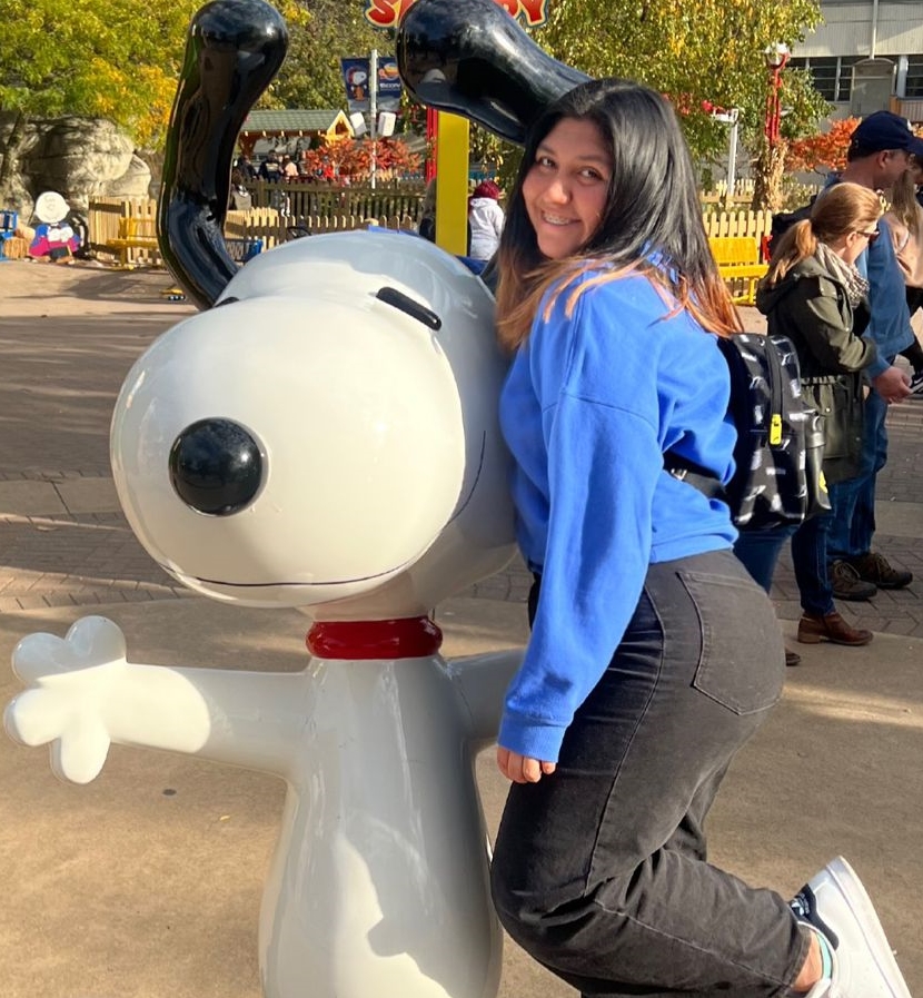 Lis Marthans with Snoopy Character at theme park