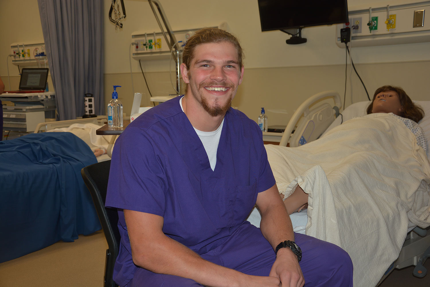 Tristan Bender posing in lab