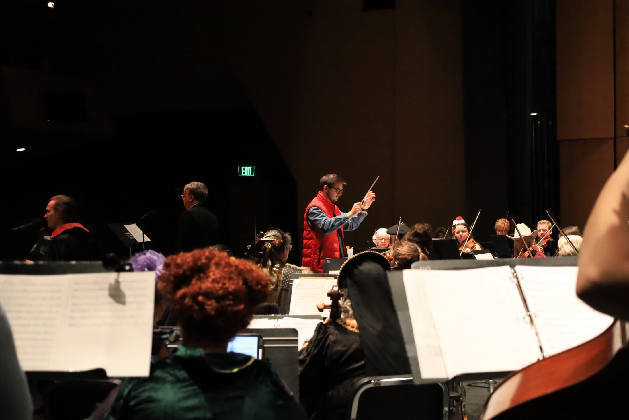 Ben Wykoff conducting the 2022 Alliance Symphony Orchestra Halloween Concert